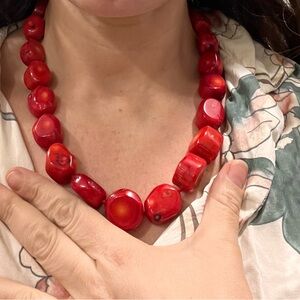 Elegant Red Beaded Necklace